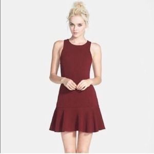 ASTR Drop Waist Dress Wine Size Large